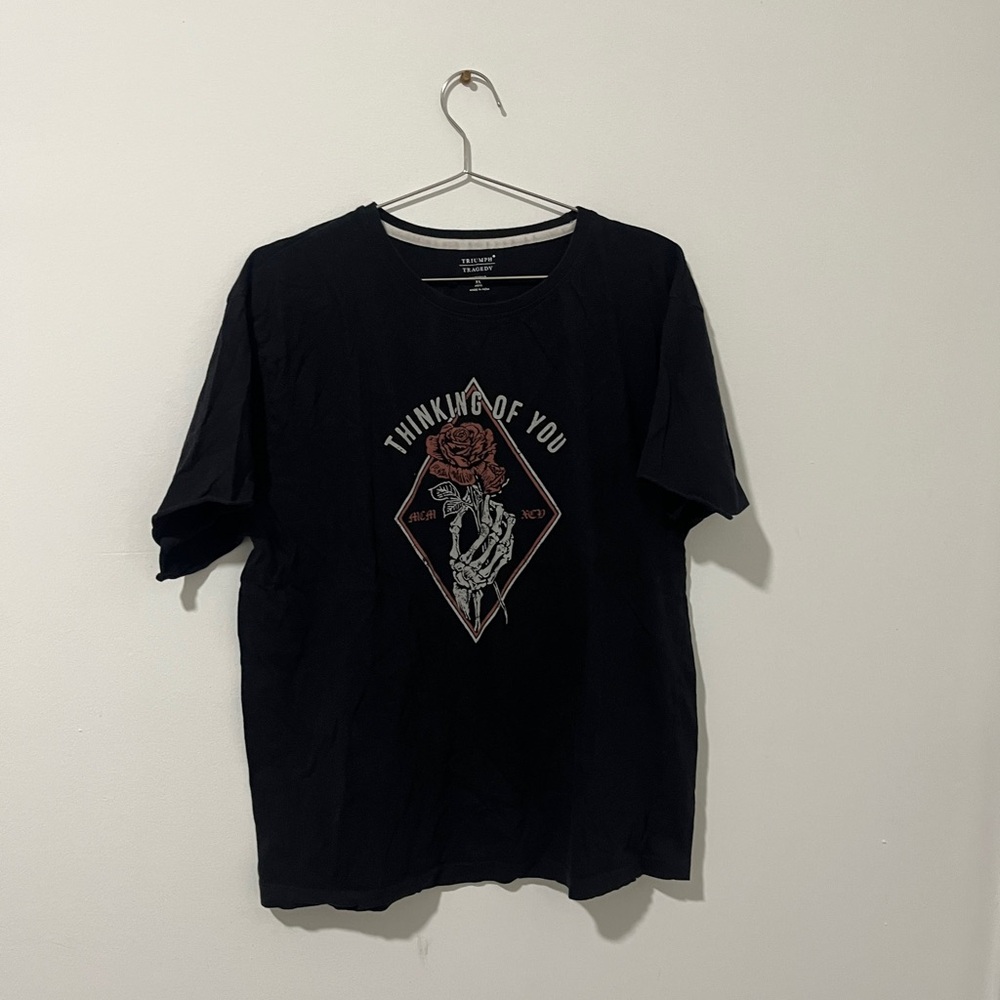 Triumph tragedy graphic T-shirt